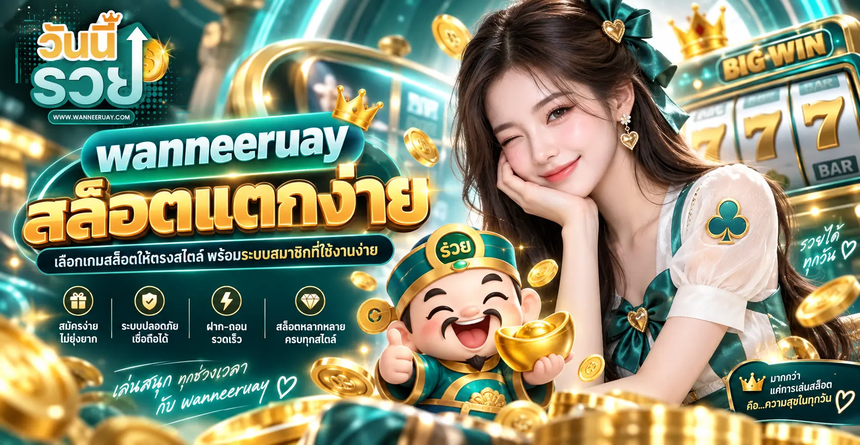 wanneeruay สล็อตแตกง่าย เลือกเกมสล็อตให้ตรงสไตล์ พร้อมระบบสมาชิกที่ใช้งานง่าย